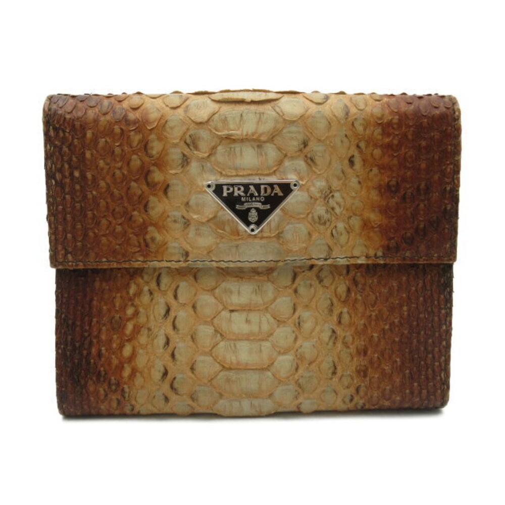 Prada bifold wallet brown python leather Wallet - image 1